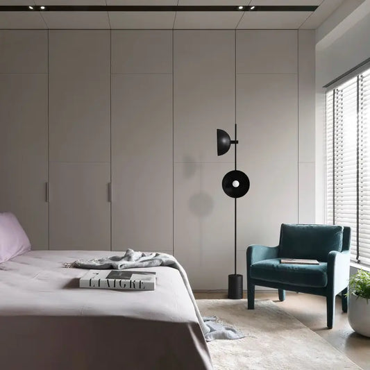 Minimalist Metal Floor Lamp with Marble Base, 92cm
