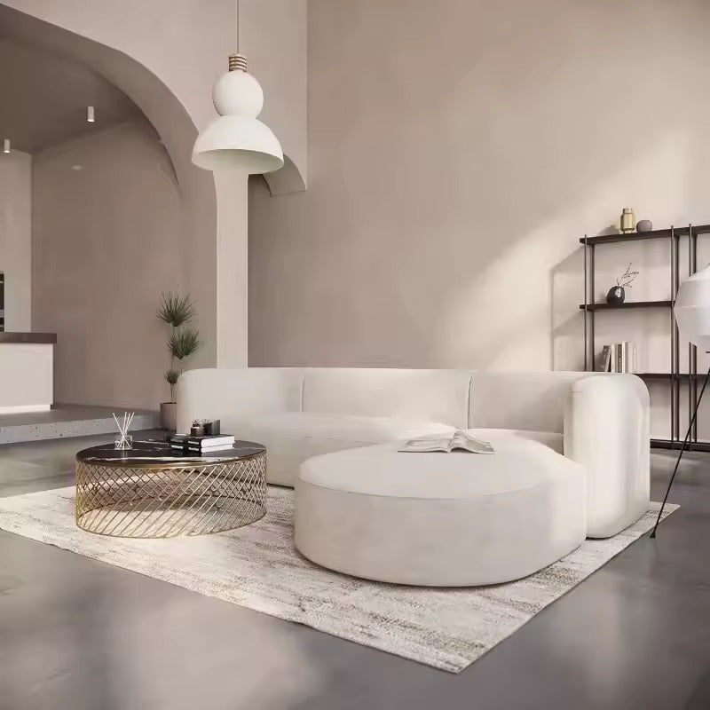 Modern Velvet L-Shape Sofa with Chaise, Deep Seat 3 Seater Sectional