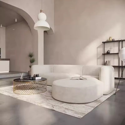 Modern Velvet L-Shape Sofa with Chaise, Deep Seat 3 Seater Sectional