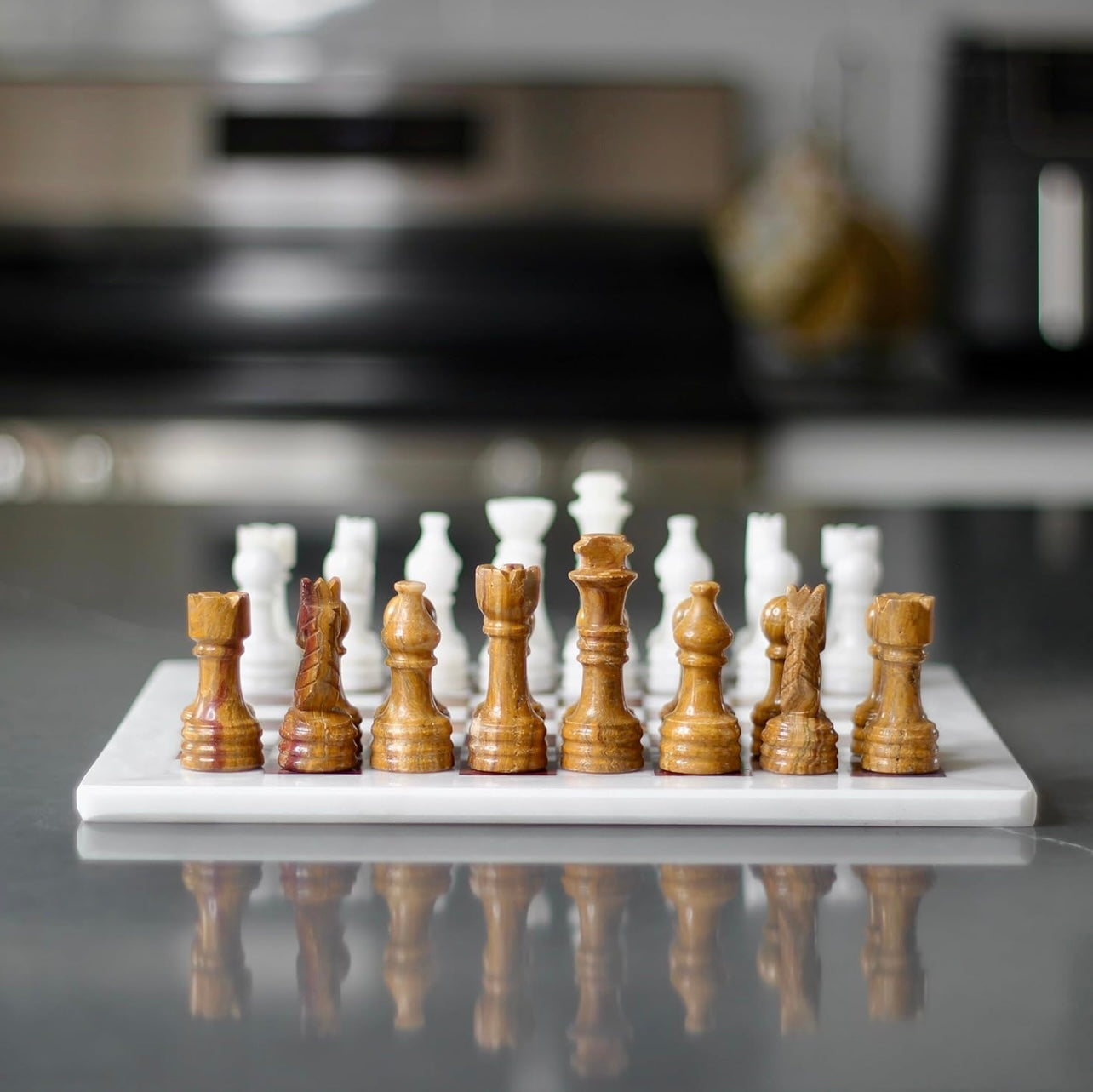 12” Handmade Onyx Marble Chess Set