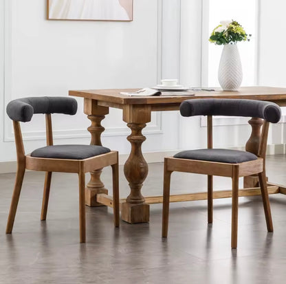 Set of 2 Upholstered Mid Century Pu Leather Dining Chairs