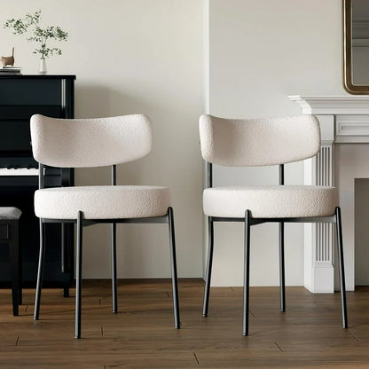White Upholstered Dining Chair for Small Spaces