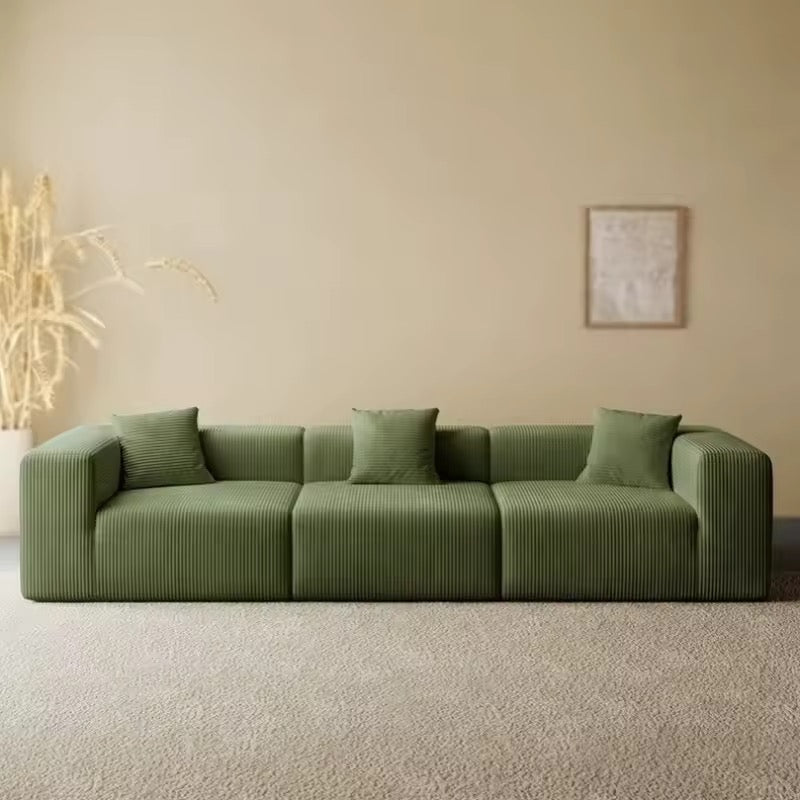 Vacuum-Compressed L-Shaped Corduroy Sectional Sofa