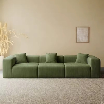 Vacuum-Compressed L-Shaped Corduroy Sectional Sofa