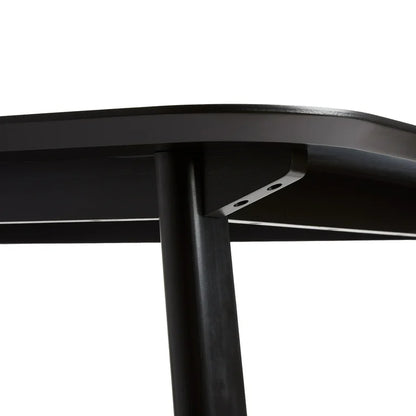 Black Ash Mid Century Wood Dining Table with Trestle Base