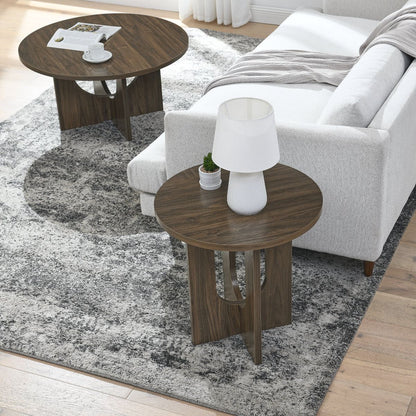 Modern End Table, Black Solid Wood End Table, MDF Wood