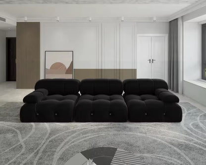 Minimalist Velvet 3 Seater Convertible Modular Sofa