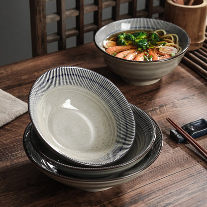 Large Japanese Ceramic Ramen Noodle Bowl