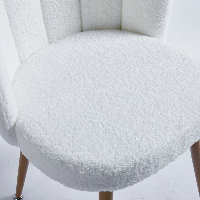 Modern White Upholstered Dining Chair 2-piece Set