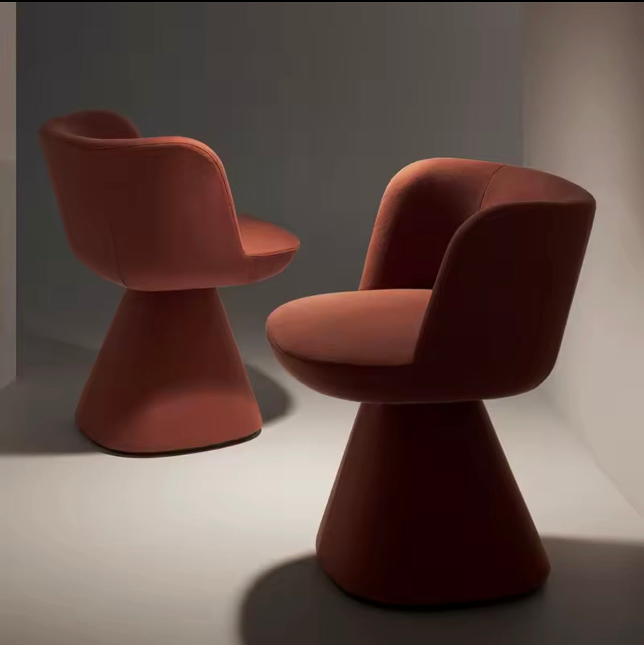 Cotton-Linen Dining Chair, Upholstered Chair with 360° Swivel