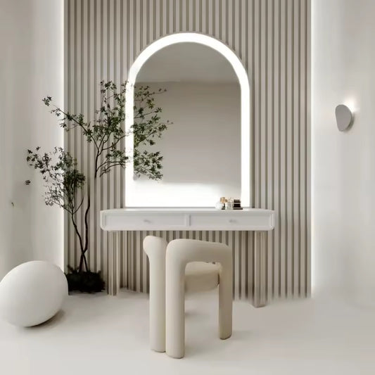 LED Arched Mirror Vanity Set with Chair, 120cm Makeup Table