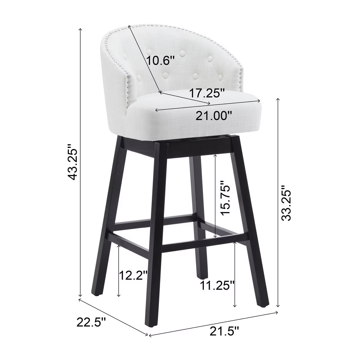 Upholstered Swivel Counter Bar Stools Set