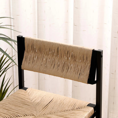 Set of 2 Bar Stools - Honey Counter Height Stools with Paper Rope Seats