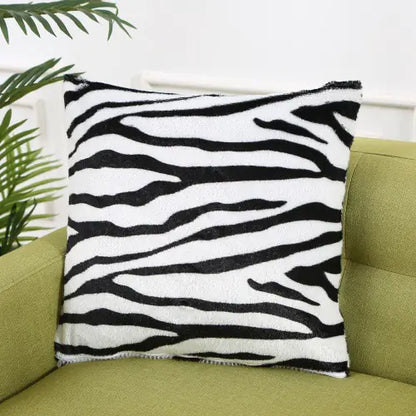 Leopard Print Faux Fur Throw Pillow Cover
