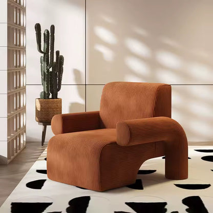 Corduroy Fabric Armchair, Modern Lambswool Accent Chair