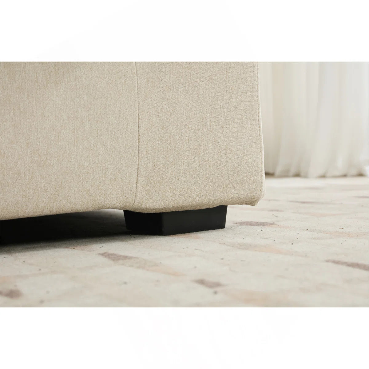 83" Beige 3 Seater Sofa with Detachable Cover