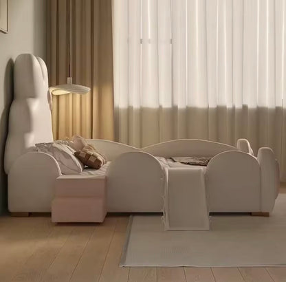 Bunny Ears Kids Bed with Slide & Ladder, Latex Mattress Included