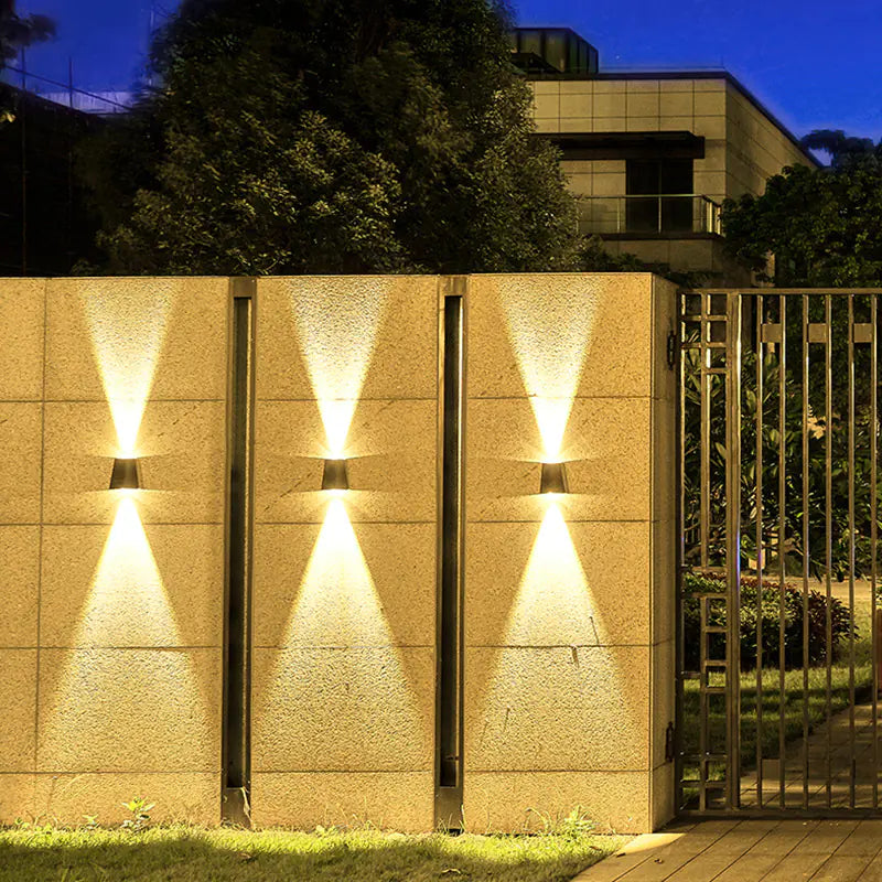 Modern Solar Outdoor Wall Light, Waterproof LED Landscape Lamp