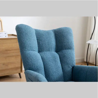 Blue Rocking Chair for Baby Nursery - Nursing Chair with Pockets