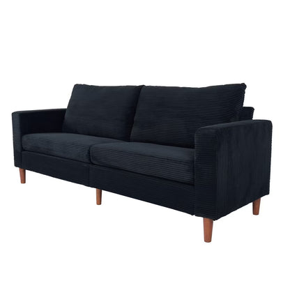 Contemporary Sofa - Black Loveseat Small Sofa Linen Couch