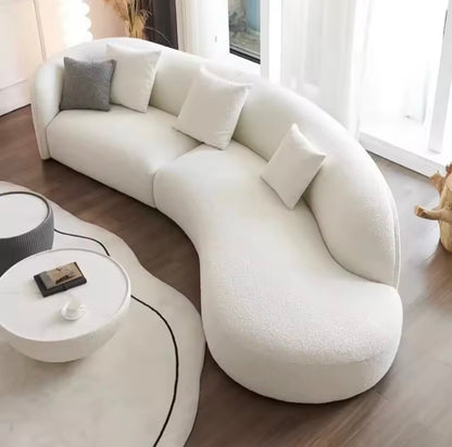 Teddy Velvet Lounge Sofa with Deep Seat & Curved Corners