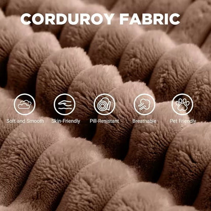 111.5” Modular Boneless Corduroy Sectional Sofa, Deep Seat 3-Seater