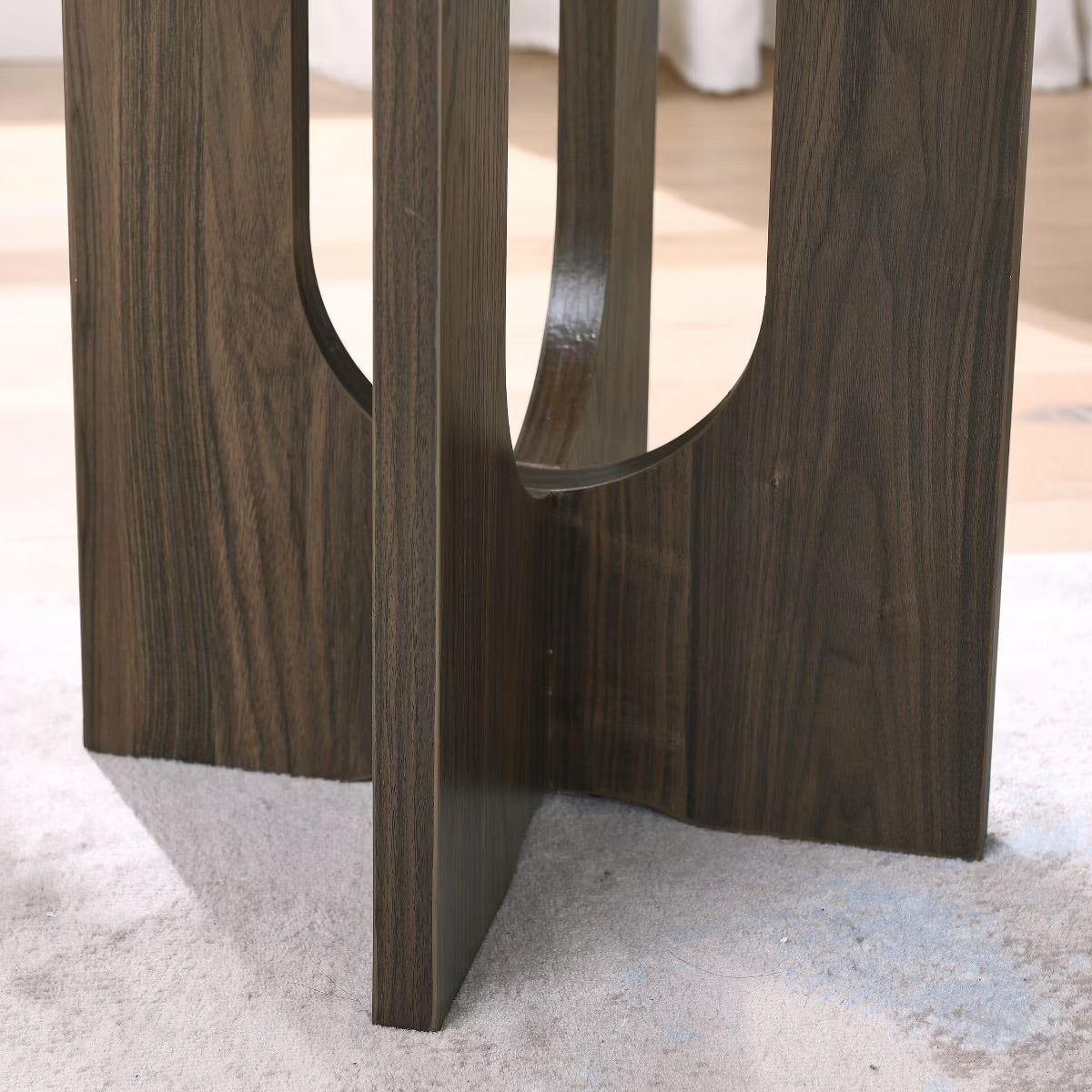 Modern End Table, Black Solid Wood End Table, MDF Wood