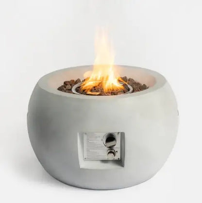 Round Propane Fire Pit Table – Outdoor Gas Fire Bowl in Graphite