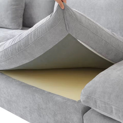 Modular Sectional Sofa, U-Shaped Down-Filled Couch with Ottoman