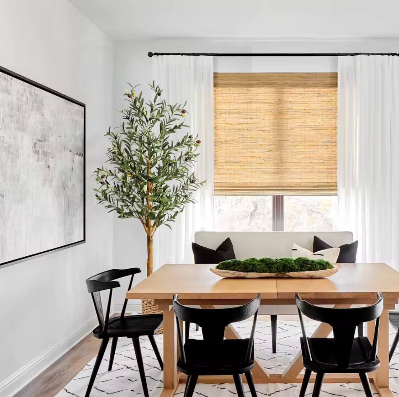 6ft Artificial Olive Tree, Realistic Indoor & Outdoor Faux Tree with Fruit