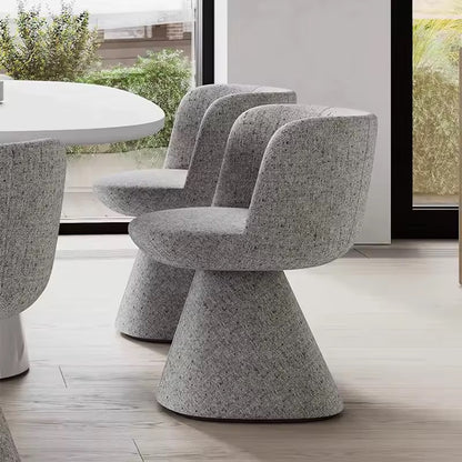 Cotton-Linen Dining Chair, Upholstered Chair with 360° Swivel