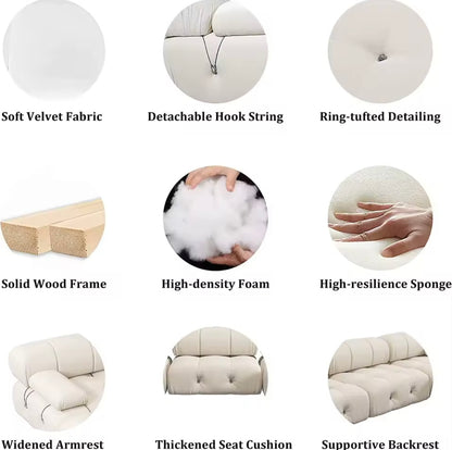 Minimalist Velvet 3 Seater Convertible Modular Sofa