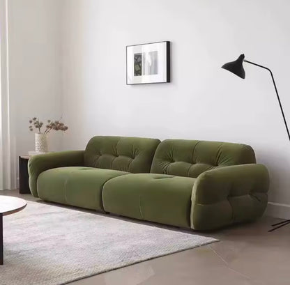Modern Cloud Modular Sofa in Green Velvet