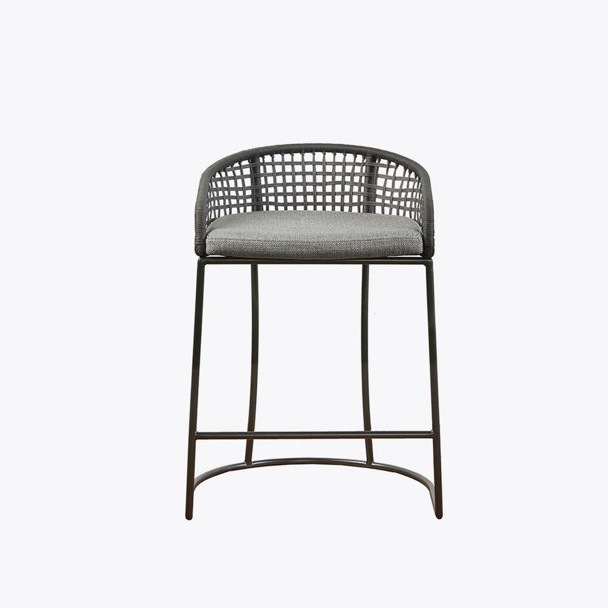 Coastal Woven Rope Counter Stool with Cushion