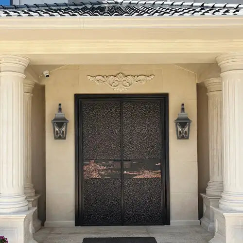 Black Outdoor Wall Light, 2 Light Waterproof Industrial Porch Fixture