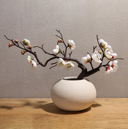 Silk Plum Blossom Branches – Artificial Floral Stems Decor