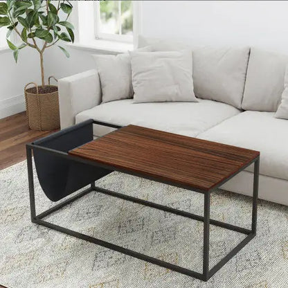 Modern Wood Coffee Table, Contemporary Brown Sofa Table