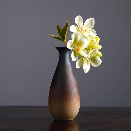 Chinese Vintage Ceramic Zen Flower Vase