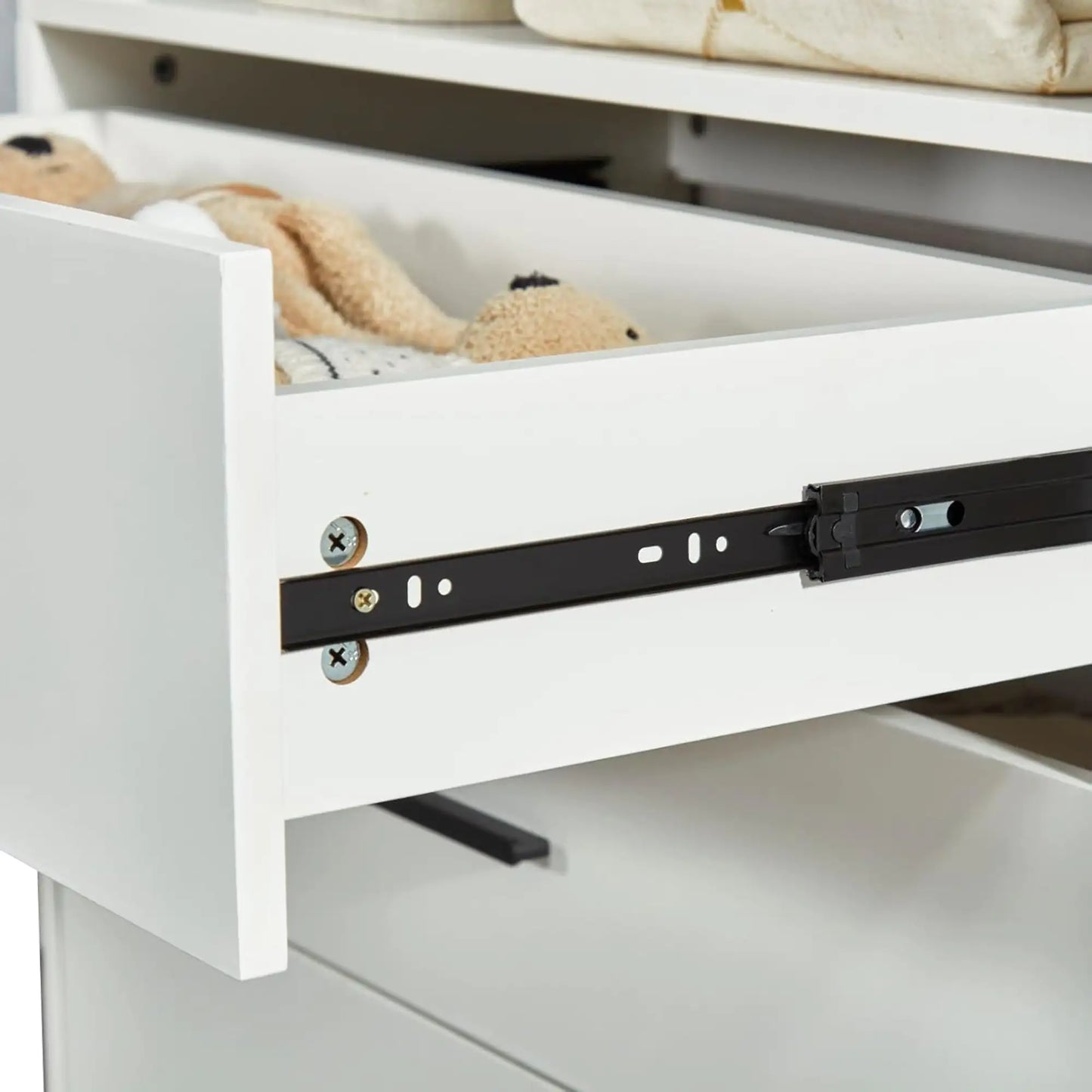 Contemporary Wardrobe, White Clothes Organizer with Shelves