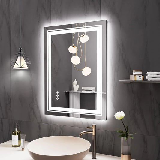 LED Backlit Bathroom Mirror 28x20 Inch