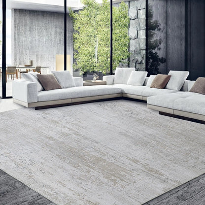 12x15 Neutral Rug - Modern Large Abstract Rug for Living Room