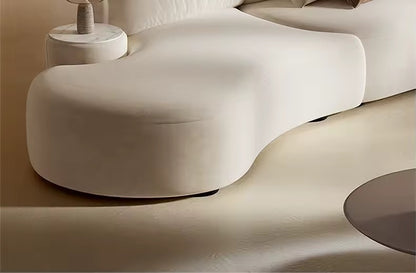 Italian Velvet Sofa with Ergonomic Backrest, Beige