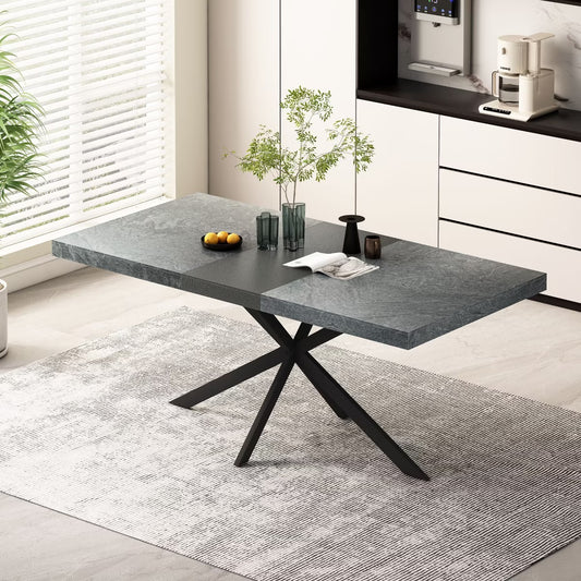 6 Seater Extendable Stone Dining Table With Storage