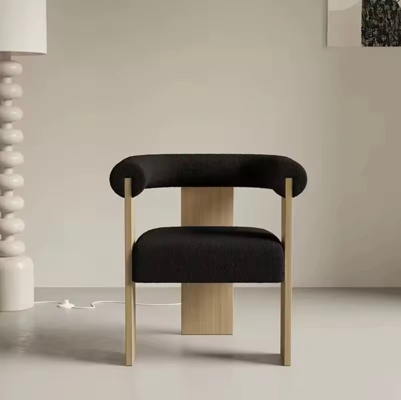 French Lambskin Upholstery, Ergonomic Hug-Back Design Chair