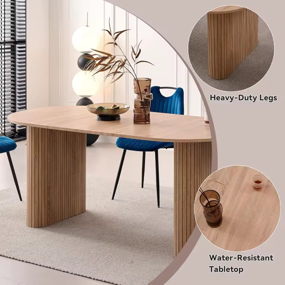 70.8” Oval Dining Table – Modern Farmhouse Kitchen Table for 4-6