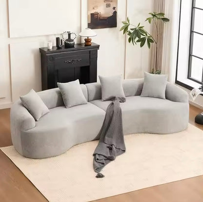 110.2” Luxury Curved Chenille Fabric Sectional Sofa