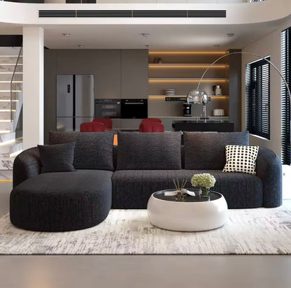 111” L-Shape Modern Modular Curved Sectional Sofa, Cloud Comfort