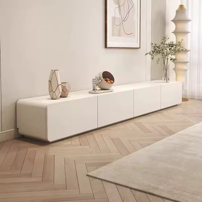 Modern Cream Maple Wood TV Stand with Soft-Close Storage