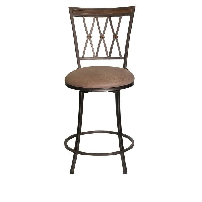 Swivel Counter Stool with Cushioned Seat & Backrest