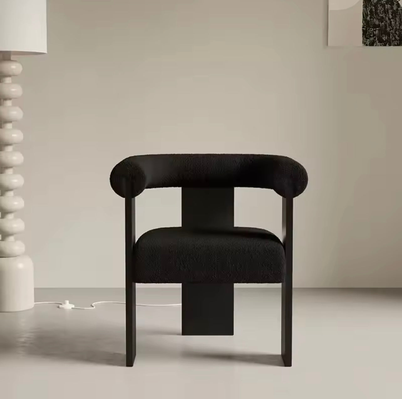 French Lambskin Upholstery, Ergonomic Hug-Back Design Chair